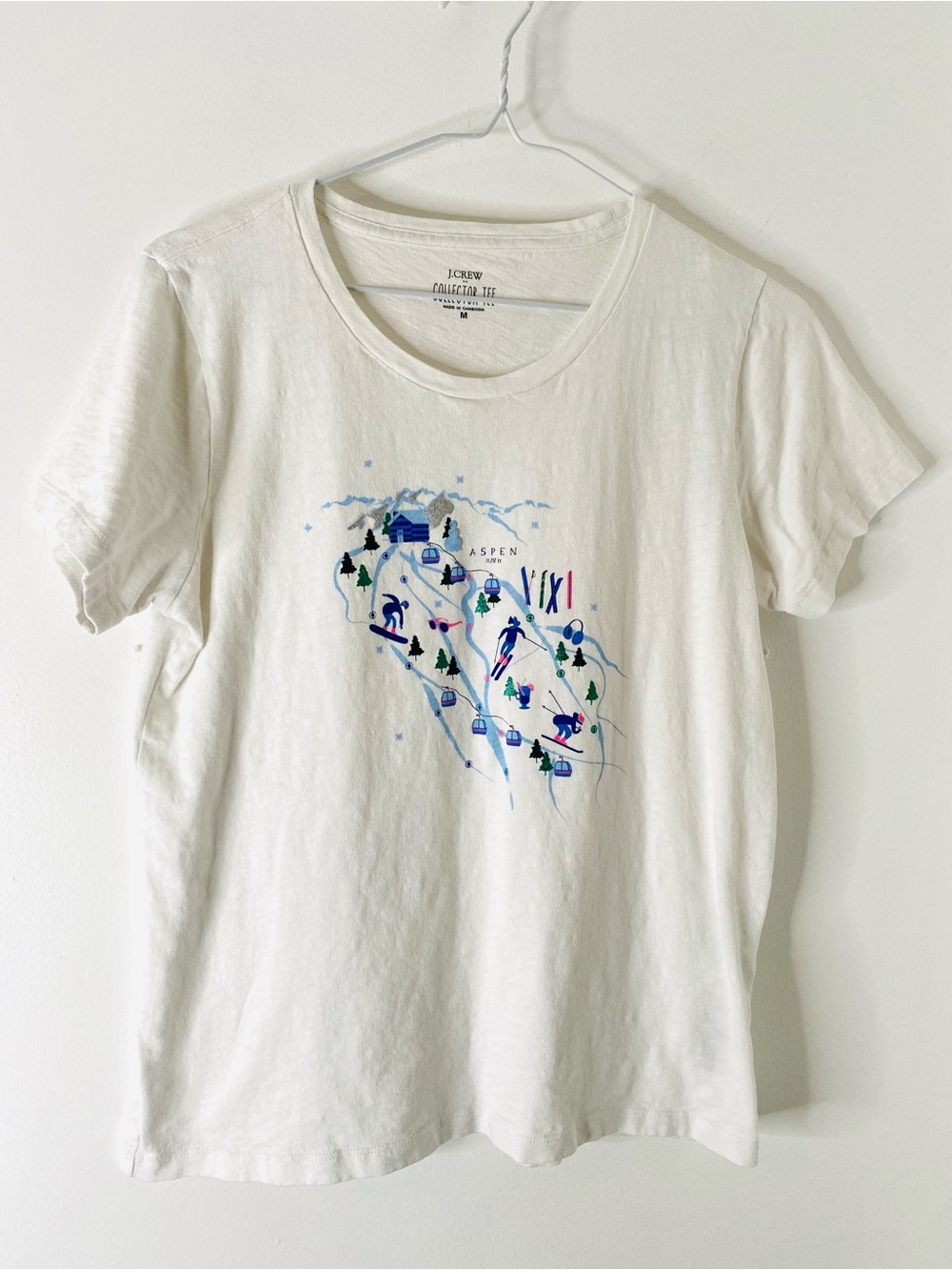 J. Crew Aspen Ski Map Collector Tee Graphic Cotton T Shirt